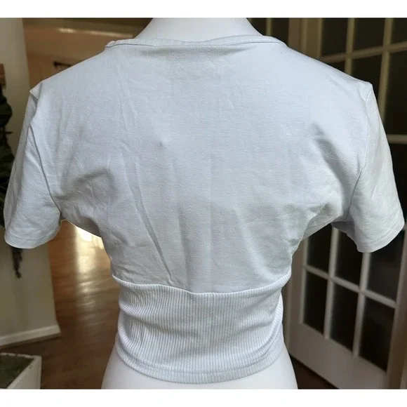 Puma Women's Classic Structured Crop Basic T-shirt Blue Size M - Picture 10 of 11